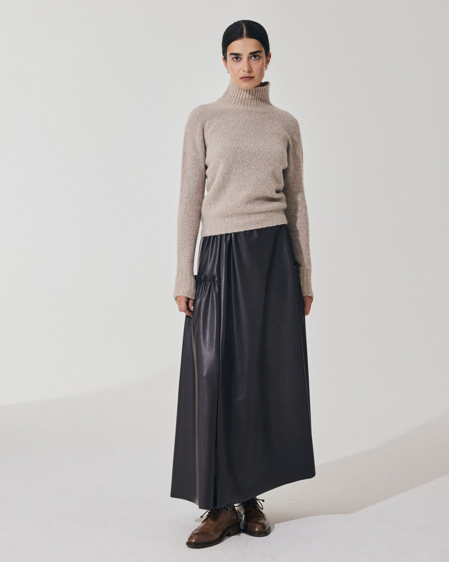 Scaglione TURTLE NECK SLIM PUFFED CASHMERE BEIGE Saldi Di Fabbrica