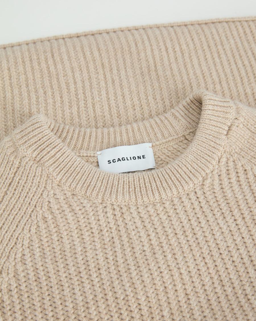 Scaglione ROUND NECK RAGLAN FISHERMAN SAND In Saldo