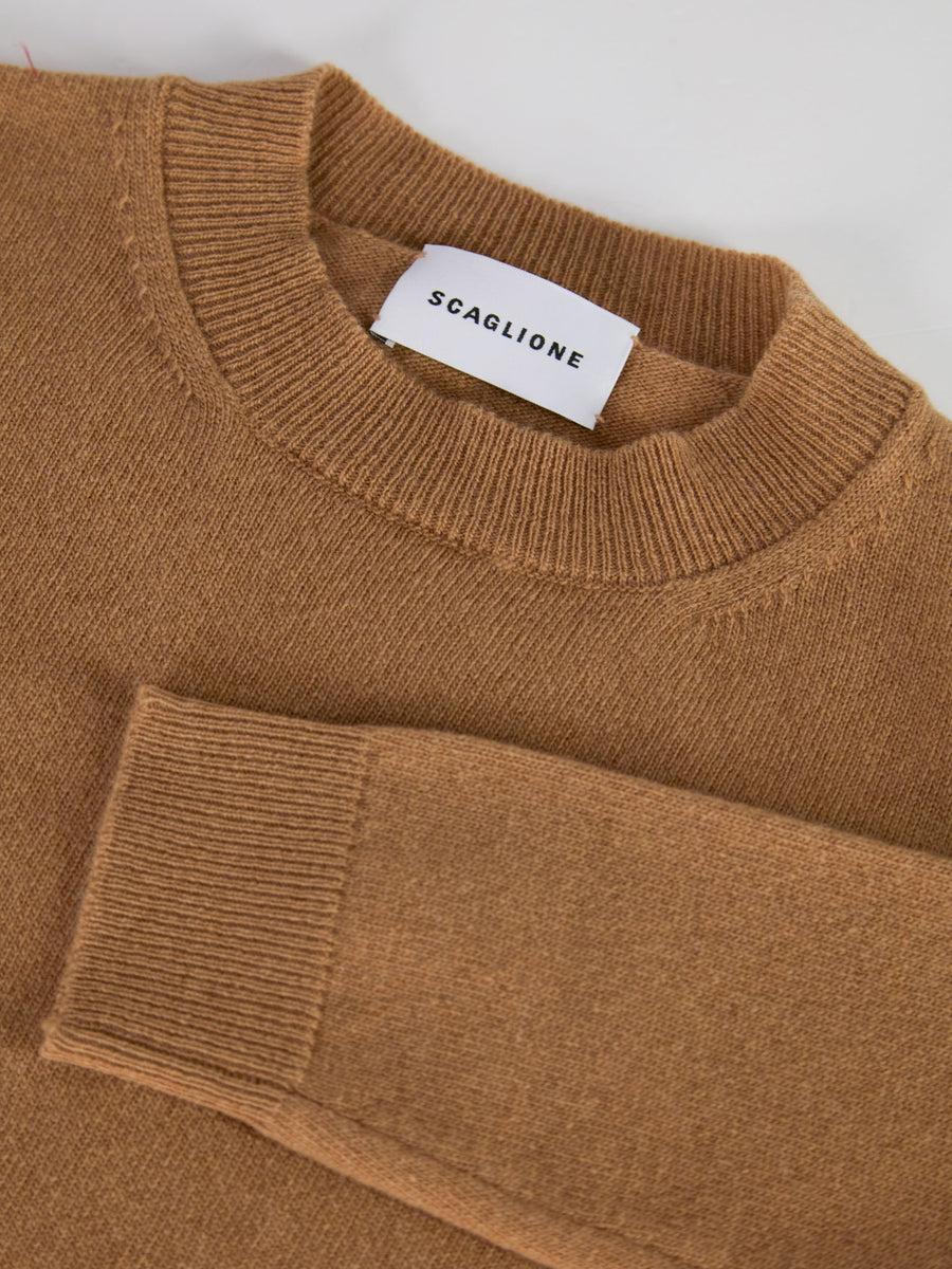 Scaglione ROUND NECK BASIC CASH BLEND CARAMEL Vendita