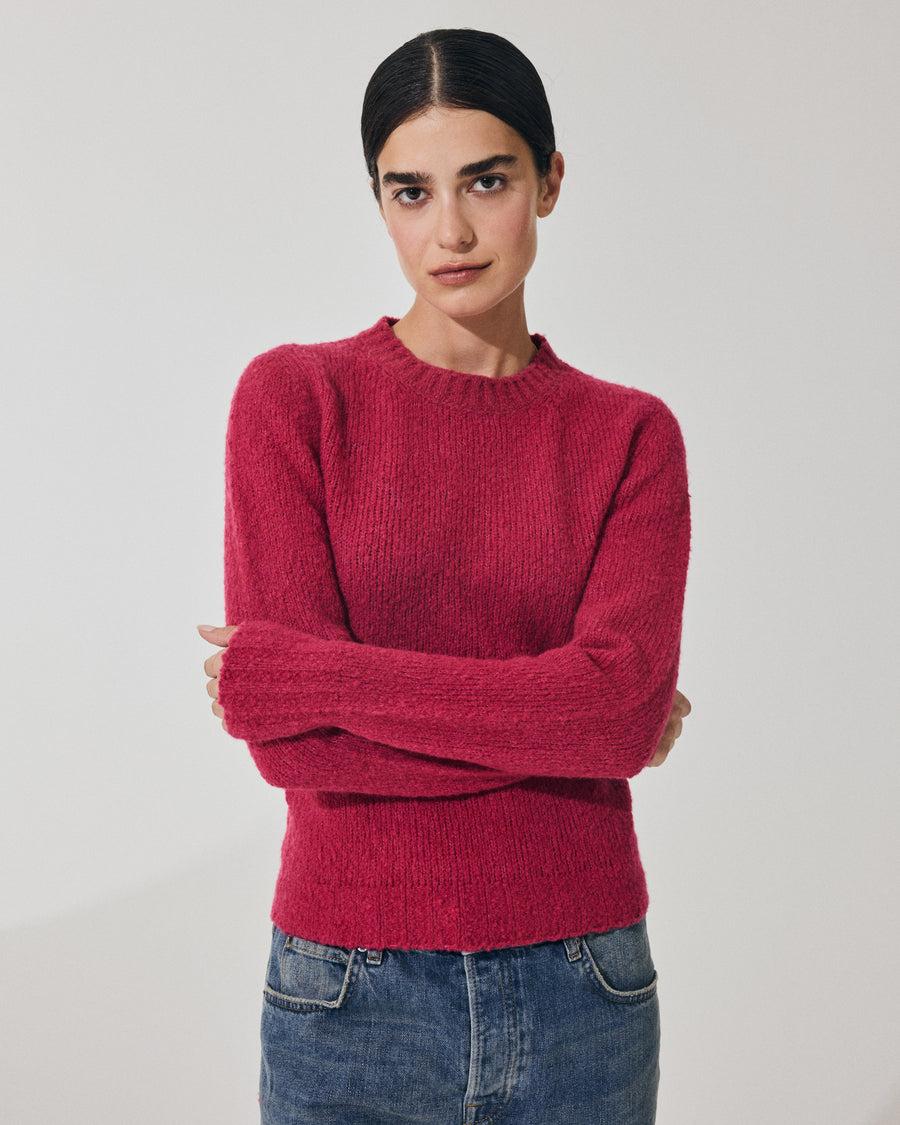 Scaglione ROUND NECK SLIM PUFFED CASHMERE SEAMLESS DAHLIA Pezzi Unici