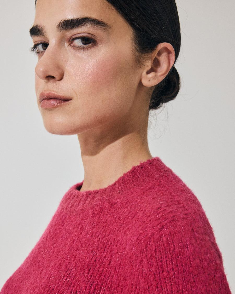 Scaglione ROUND NECK SLIM PUFFED CASHMERE SEAMLESS DAHLIA Pezzi Unici