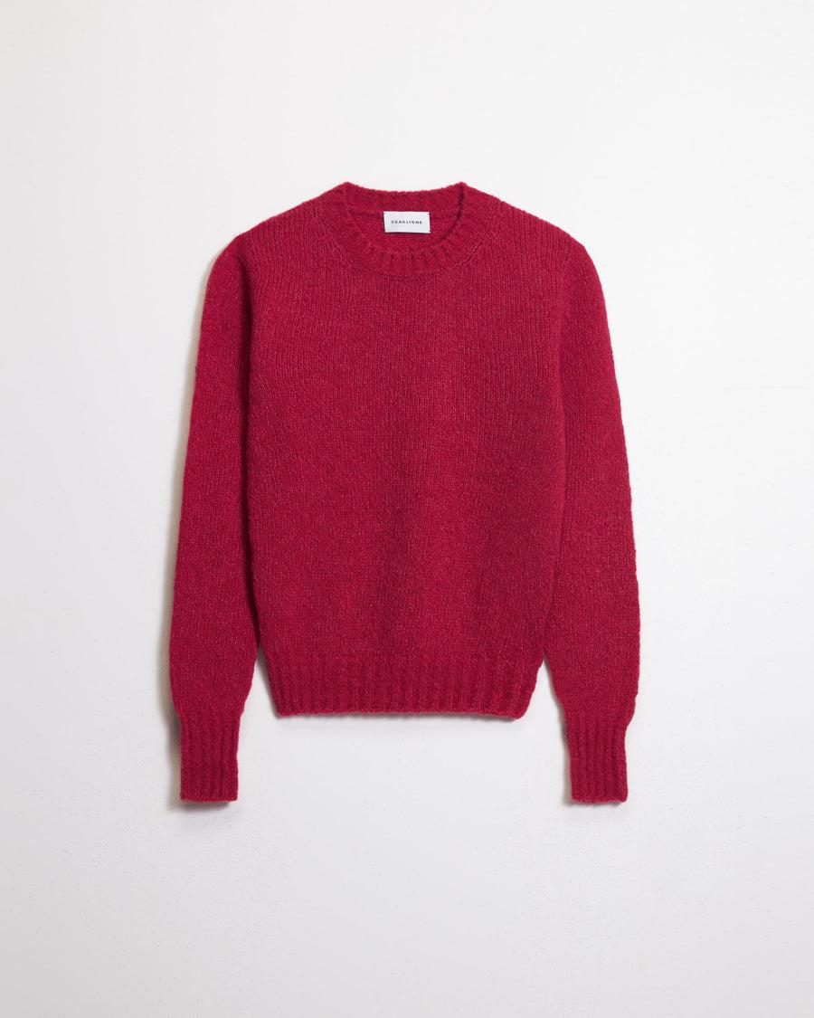 Scaglione ROUND NECK SLIM PUFFED CASHMERE SEAMLESS DAHLIA Pezzi Unici