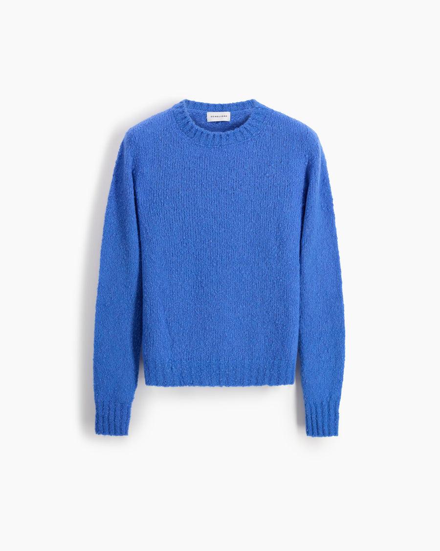 Scaglione ROUND NECK SLIM PUFFED CASHMERE SEAMLESS CORNFLOWER Soddisfazione Garantita
