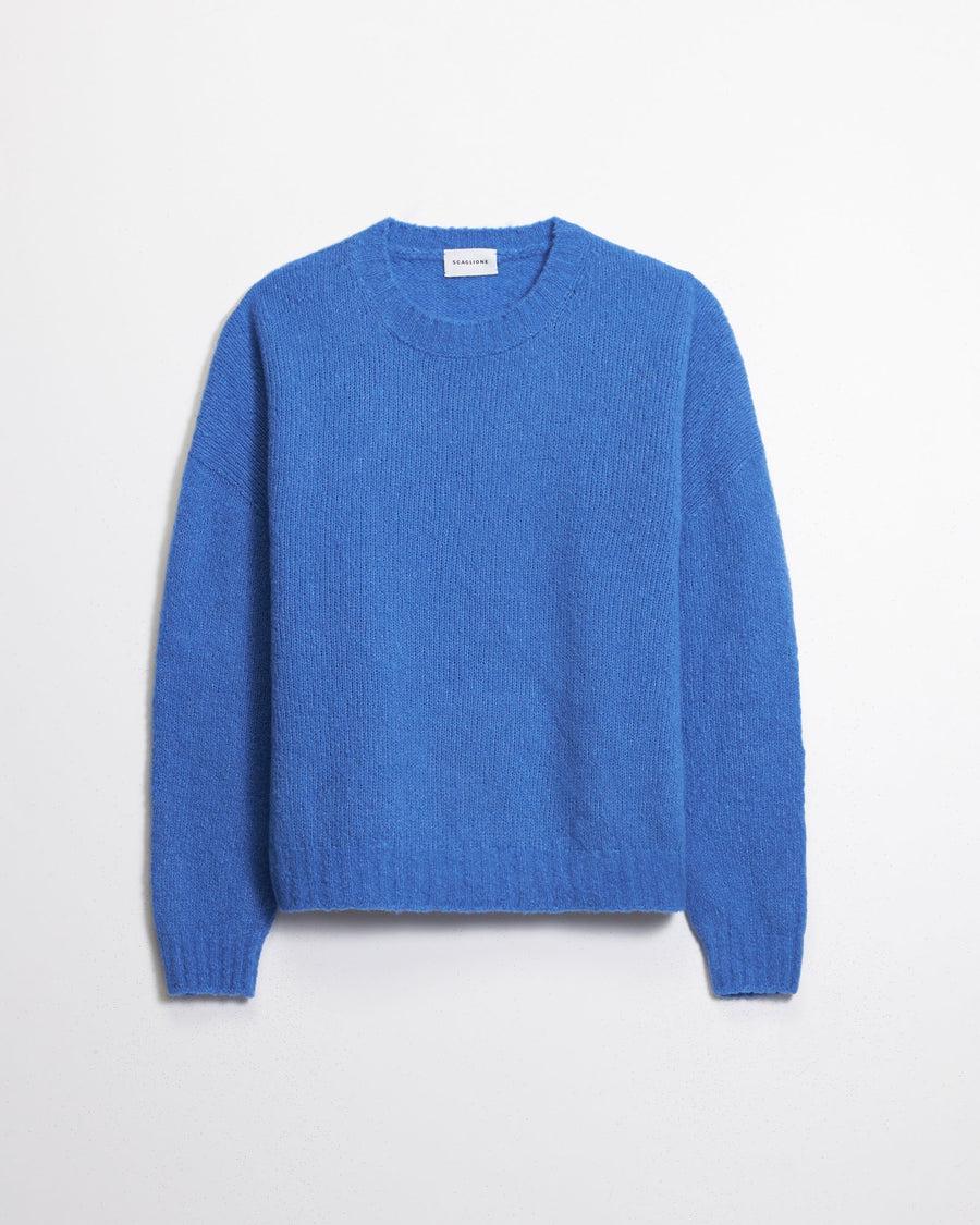 Scaglione ROUND NECK OVER PUFFED CASHMERE CORNFLOWER Qualità Garantita