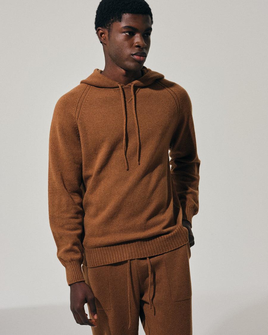Scaglione HOODY RAGLAN HYBRD CASHMERE RHUM Sottocosto
