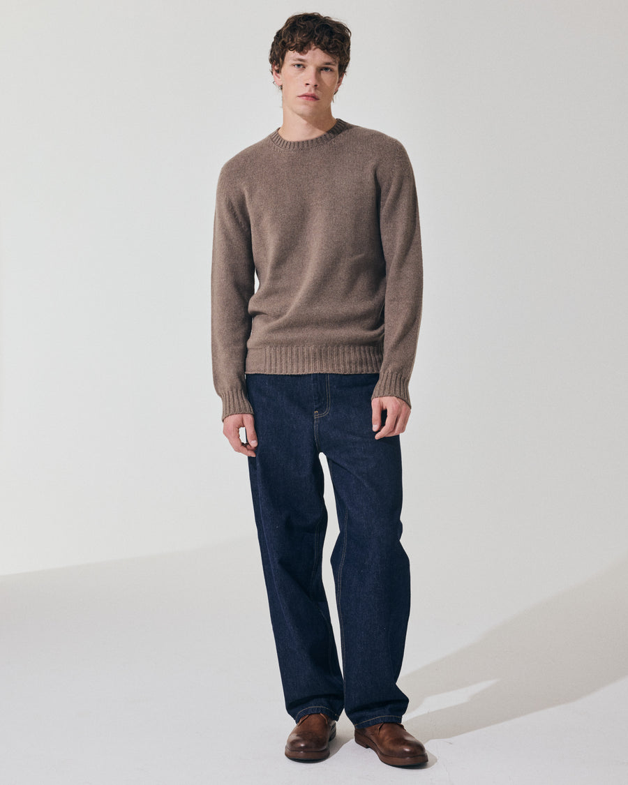 Scaglione ROUND NECK SOFT HYBRD CASHMERE TAUPE Presa