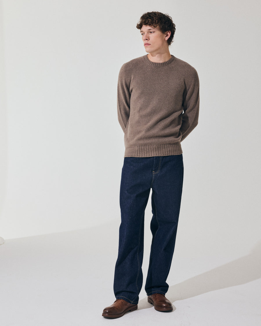 Scaglione ROUND NECK SOFT HYBRD CASHMERE TAUPE Presa