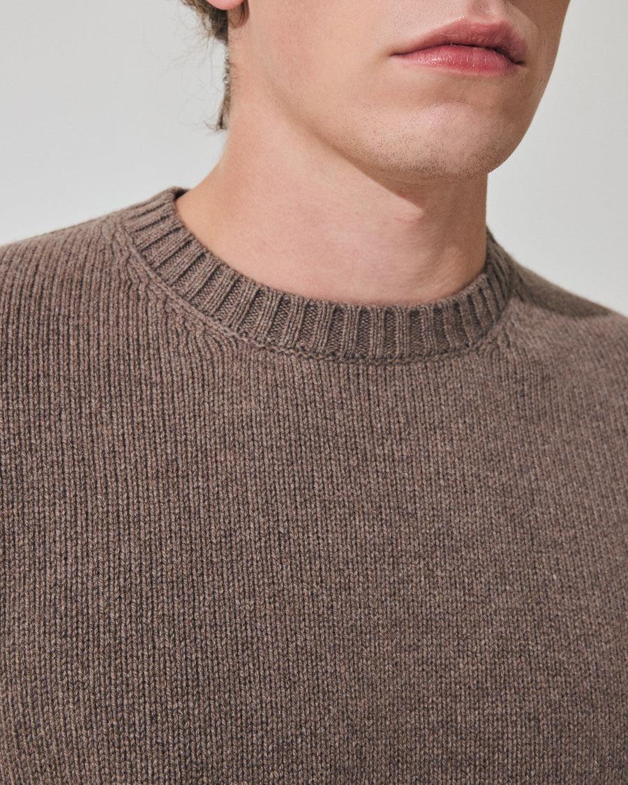 Scaglione ROUND NECK SOFT HYBRD CASHMERE TAUPE Presa