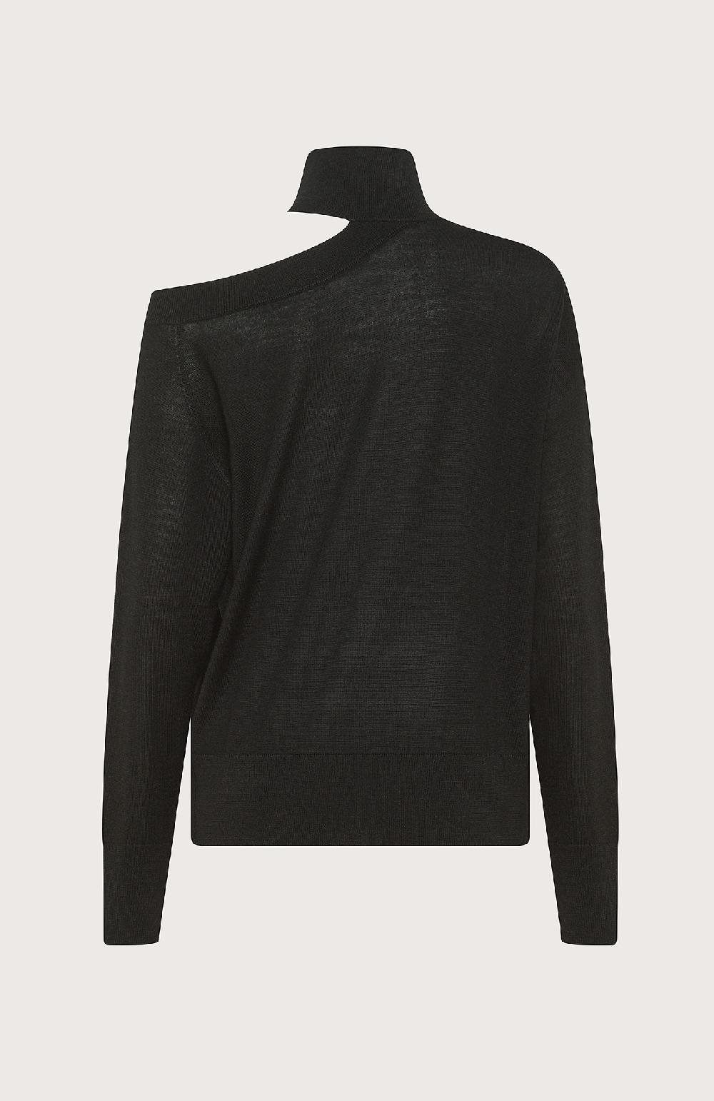 Seventy Maglia asimmetrica in lana merinos - Col. Nero Acquista Ora