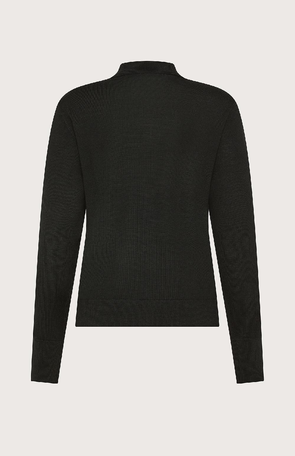 Seventy Polo in lana merinos a manica lunga - Col. Nero Prezzo Ridotto