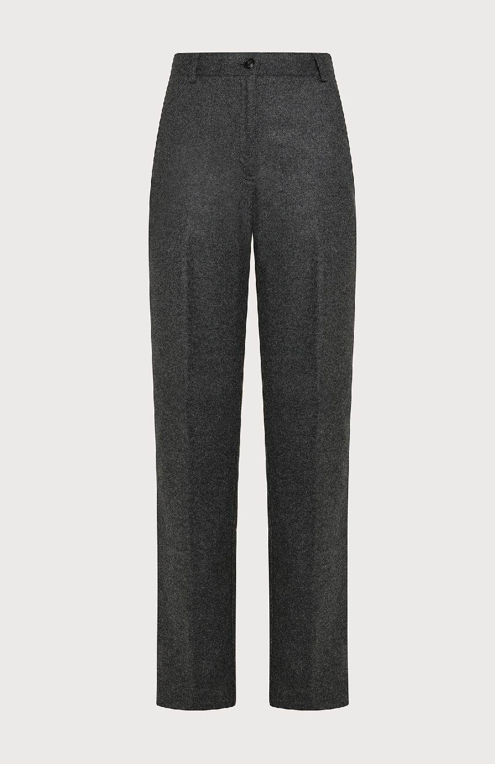 Seventy Pantaloni lunghi a vita alta in flanella - Col. Grigio