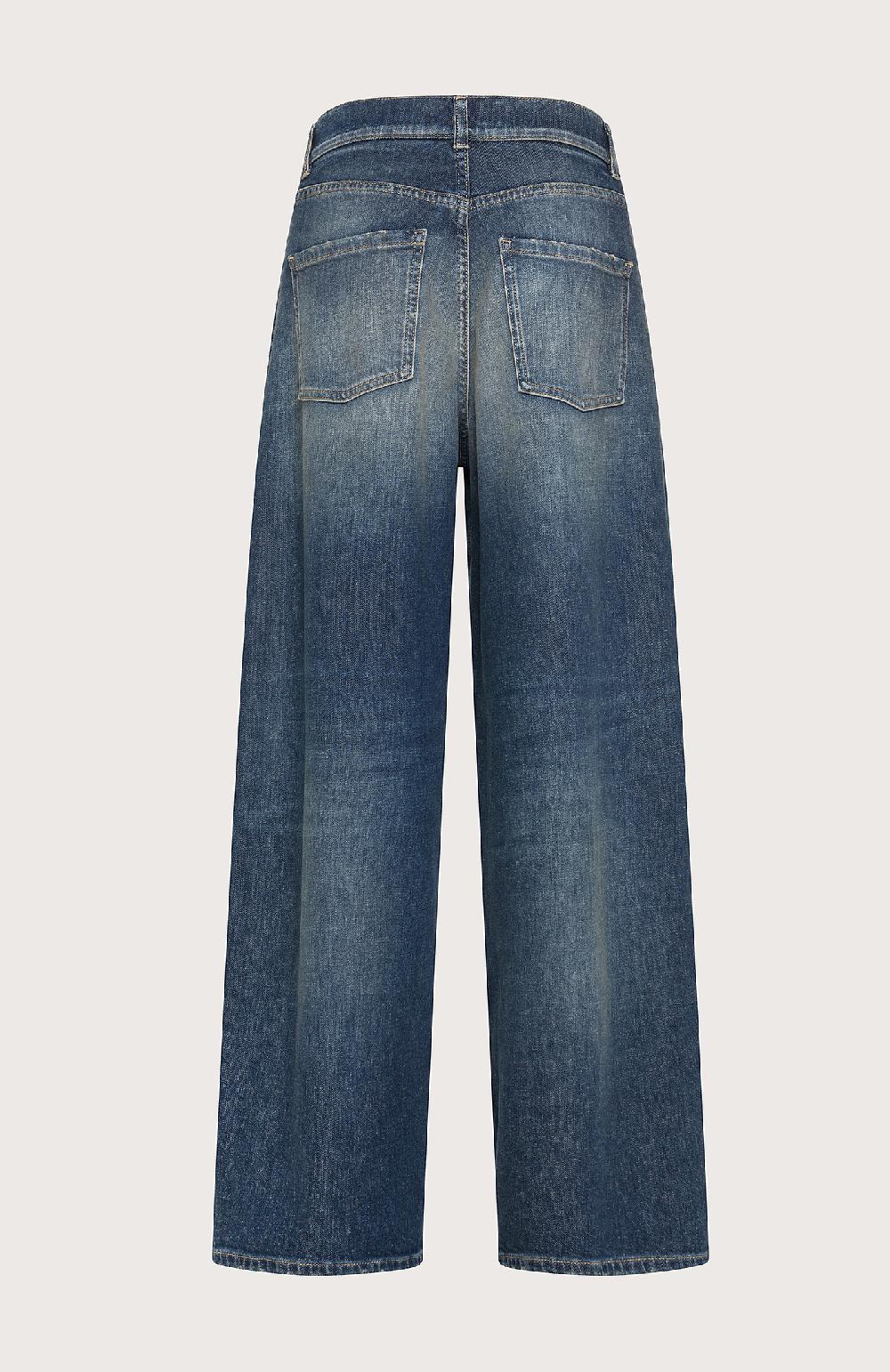 Seventy Jeans lunghi a vita alta in denim washed - Col. Blu Saldi