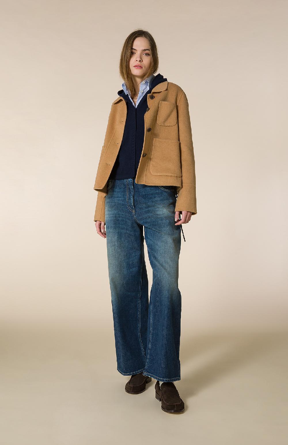 Seventy Jeans lunghi a vita alta in denim washed - Col. Blu Saldi