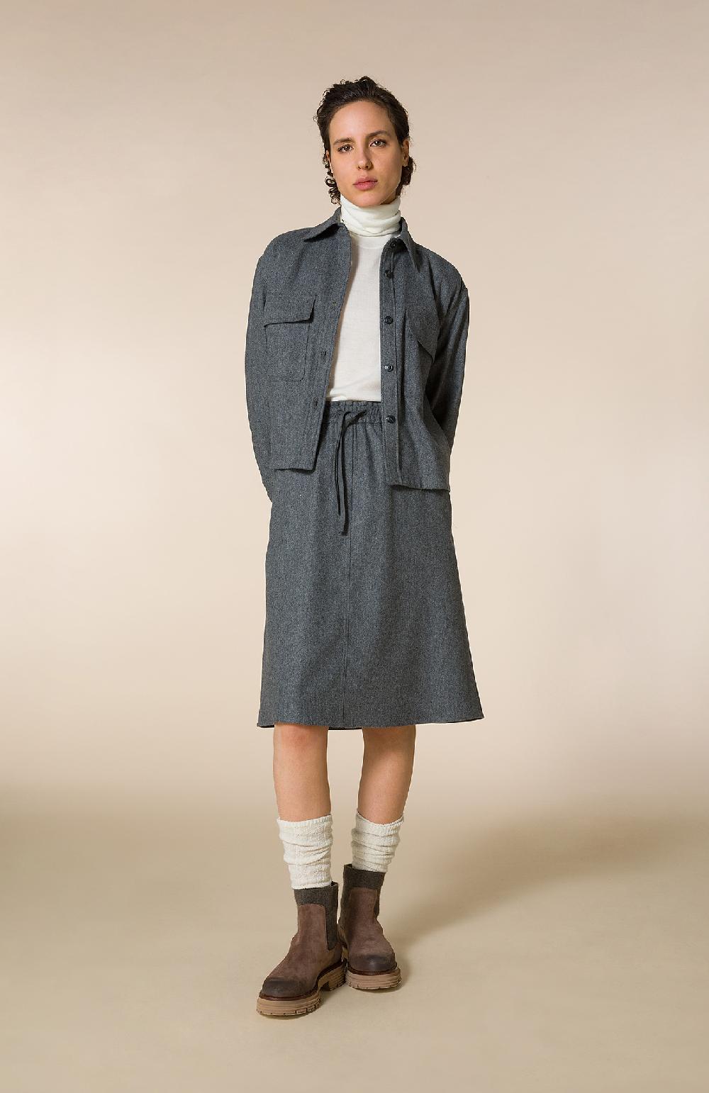 Seventy Overshirt boxy in flanella misto lana - Col. Grigio Hotsell