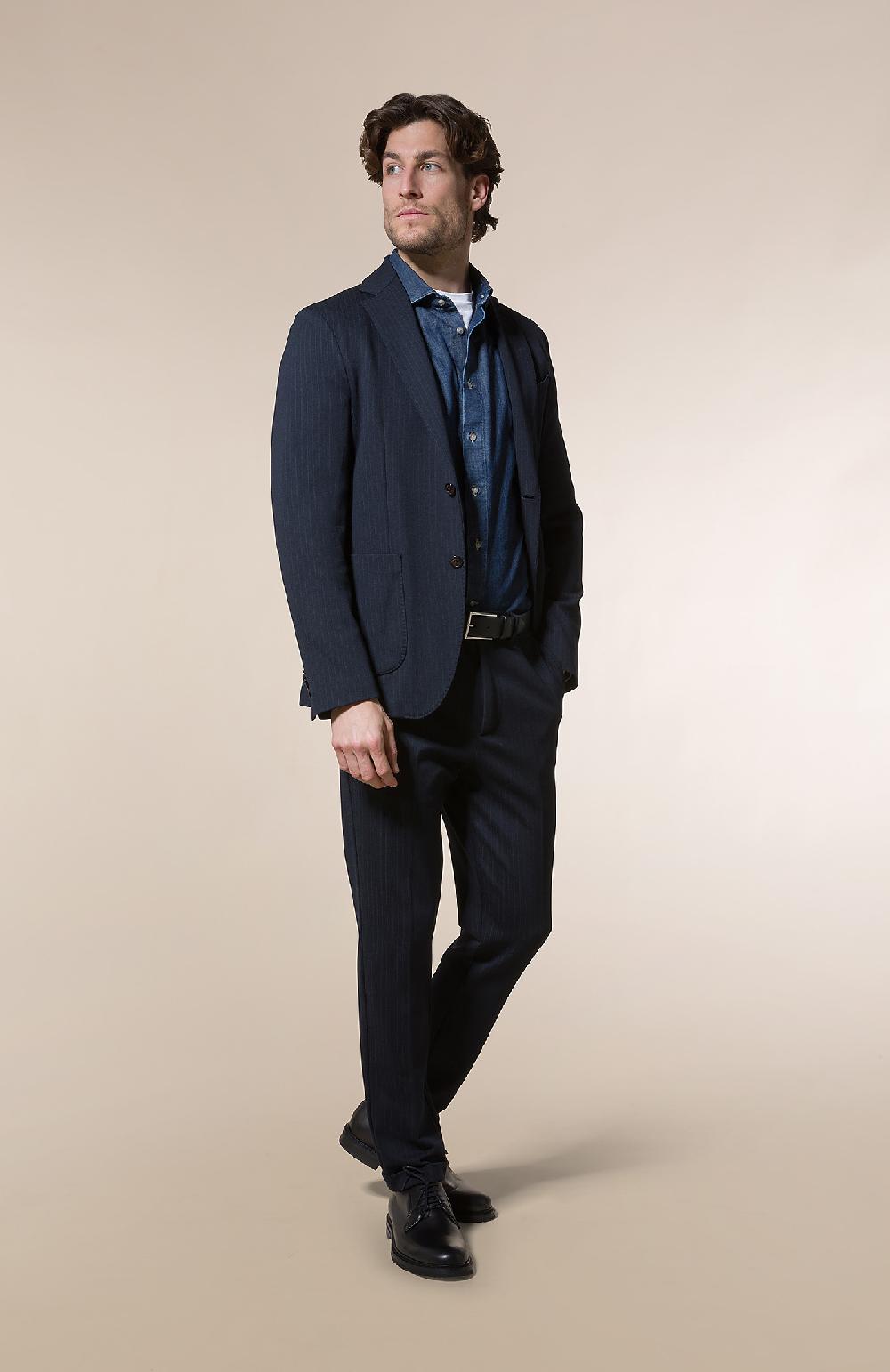 Seventy Giacca decostruita monopetto regualar fit in punto stoffa gessato - Col. Blu Nuova