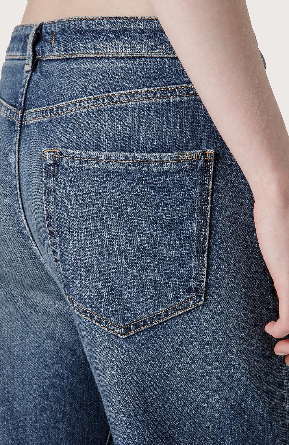 Seventy Pantalone denim a vita alta - Col. Blu Presa
