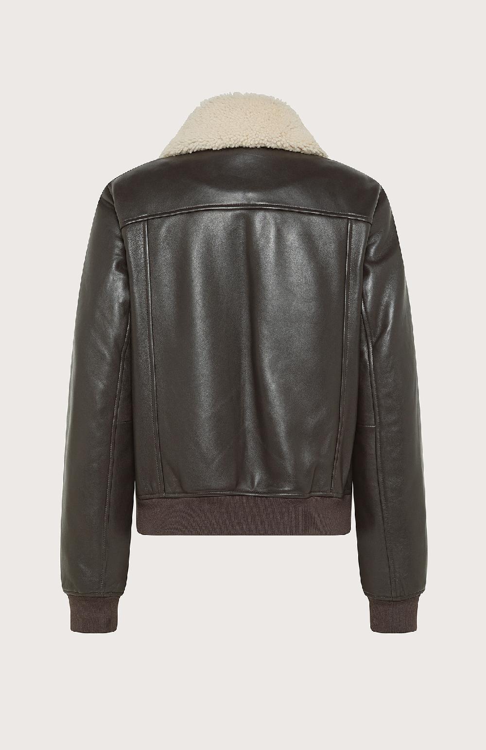 Seventy Giubbino in nappa con collo - Col. Marrone Saldi Di Fabbrica