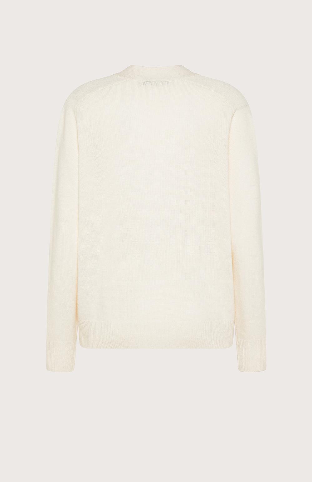 Seventy Cardigan lungo con scollo a V in lana cashmere - Col. Neutro Italia