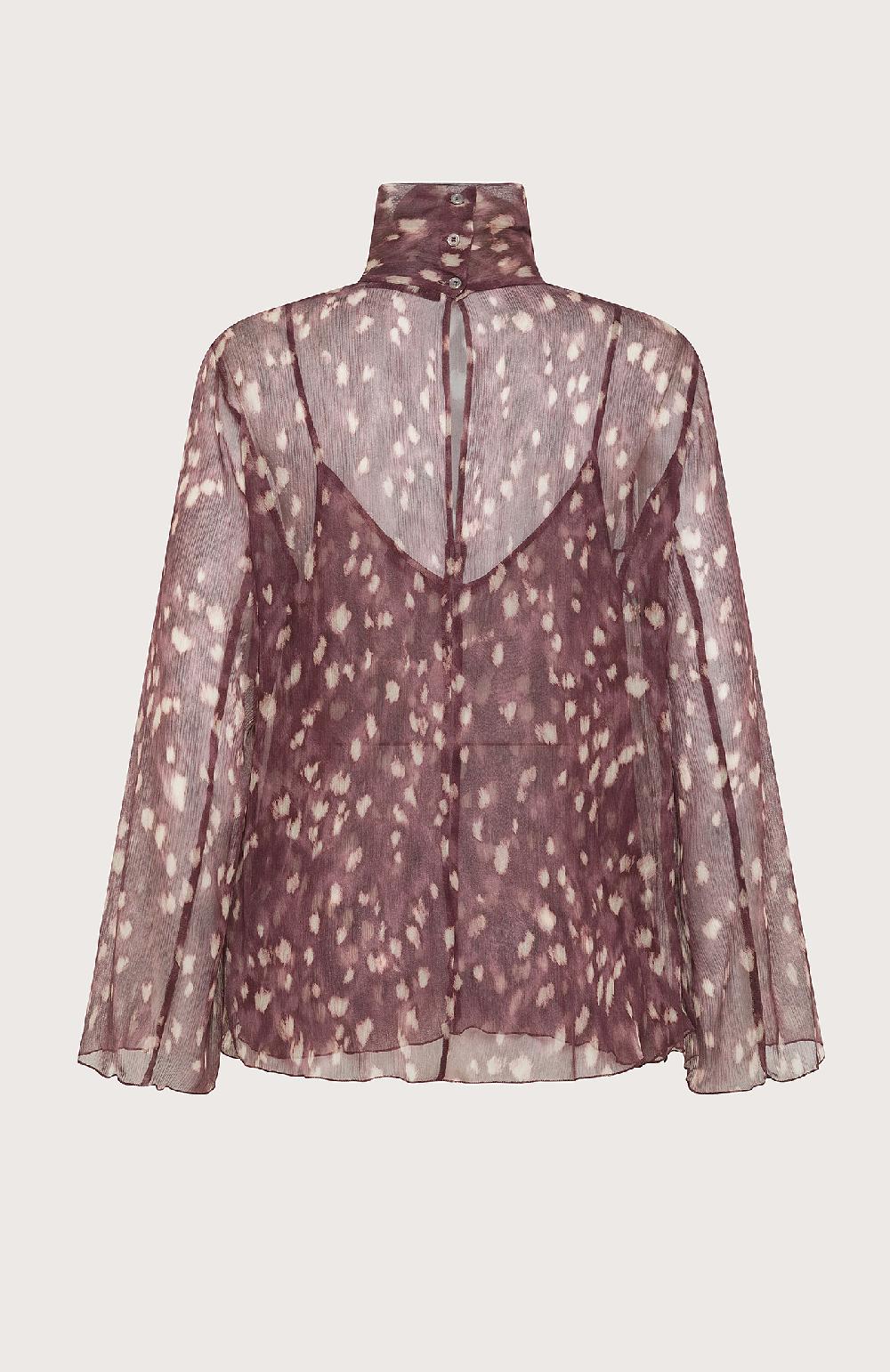 Seventy Blusa semitrasparente in creponne stampato - Col. Rosso Prezzo Ridotto