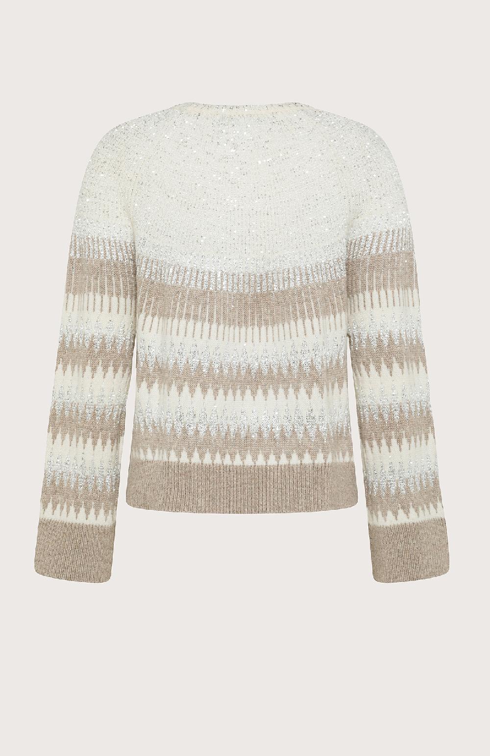 Seventy Maglia girocollo intarsiata con paillettes - Col. Grigio Vendita Calda