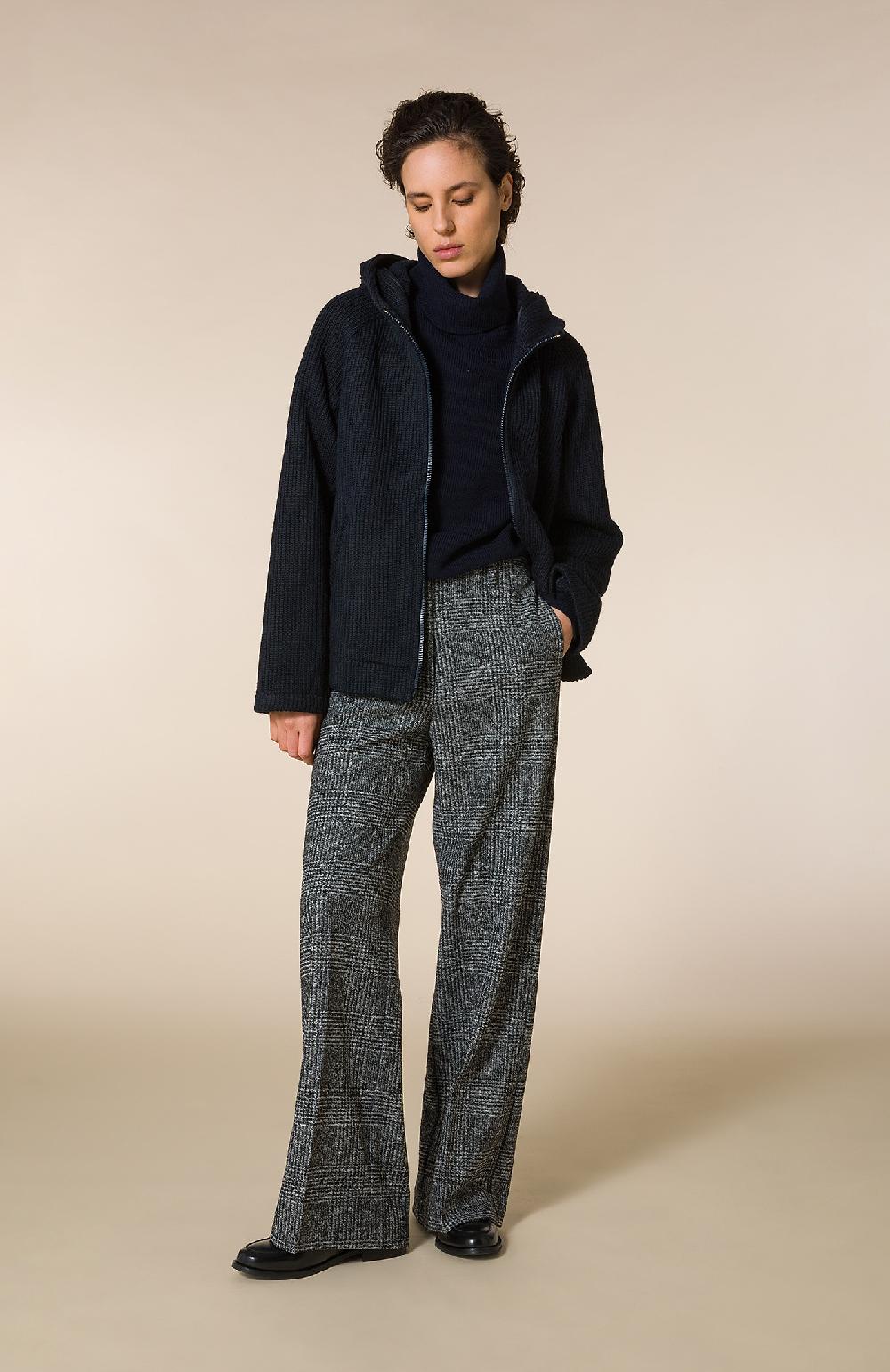Seventy Pantalone lungo relax fit in galles misto lana - Col. Nero 2025