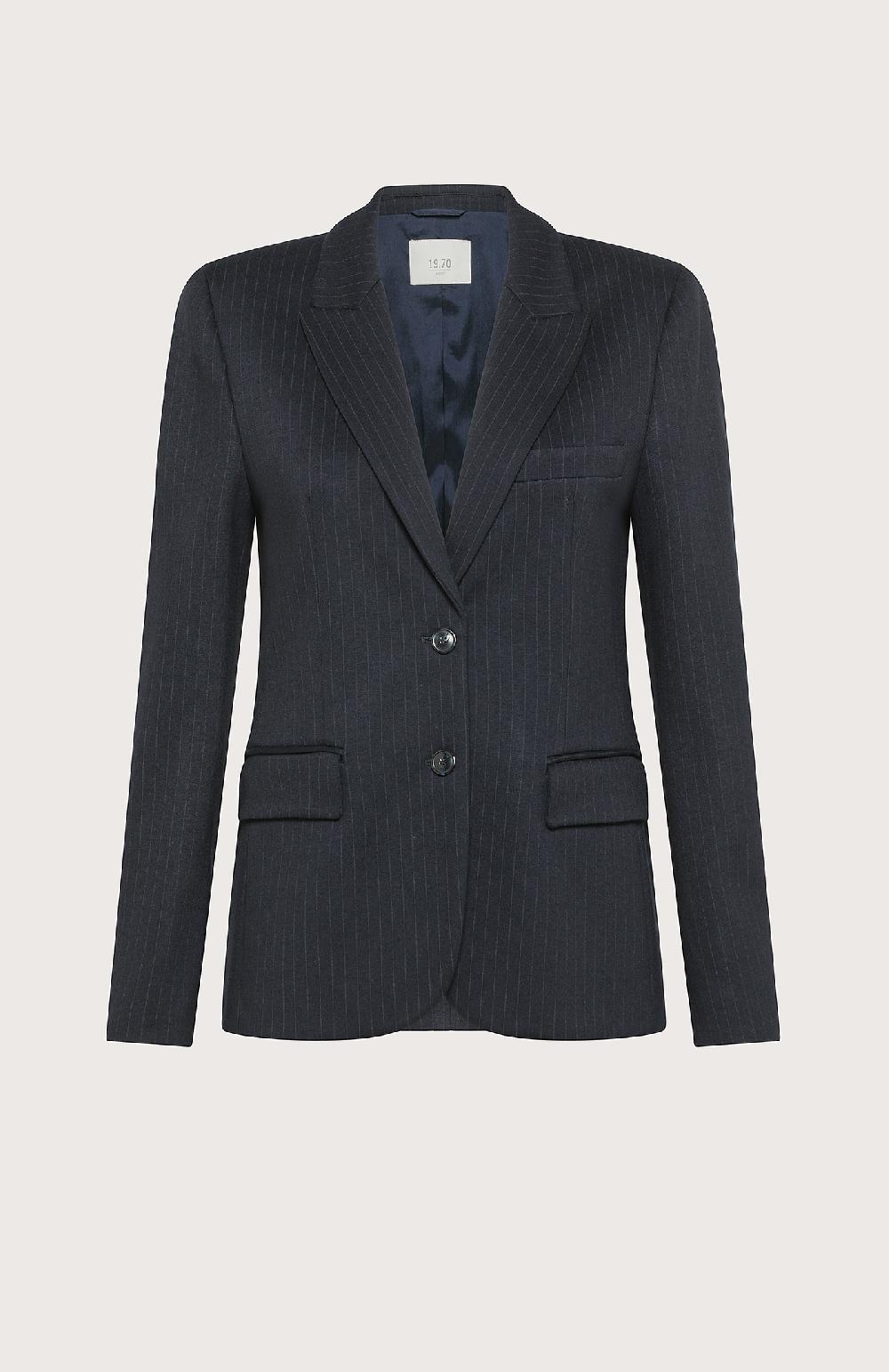 Seventy Giacca monopetto in punto stoffa gessato - Col. Blu