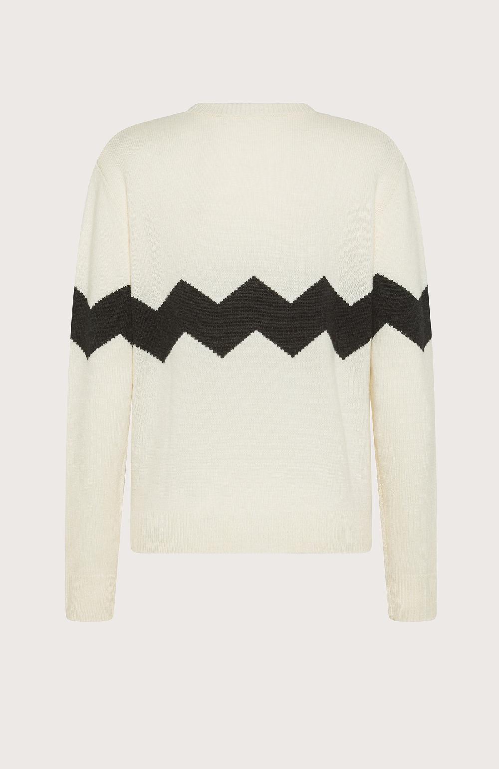 Seventy Maglione girocollo misto lana con intarsio a zig zag - Col. Neutro Online