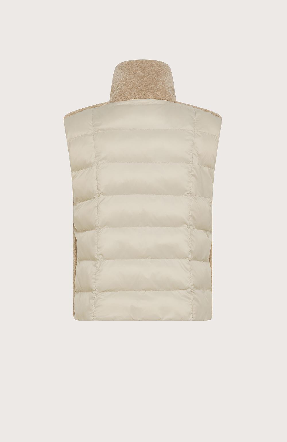 Seventy Gilet smanicato in ecopelliccia con retro in piumino - Col. Neutro In Vendita