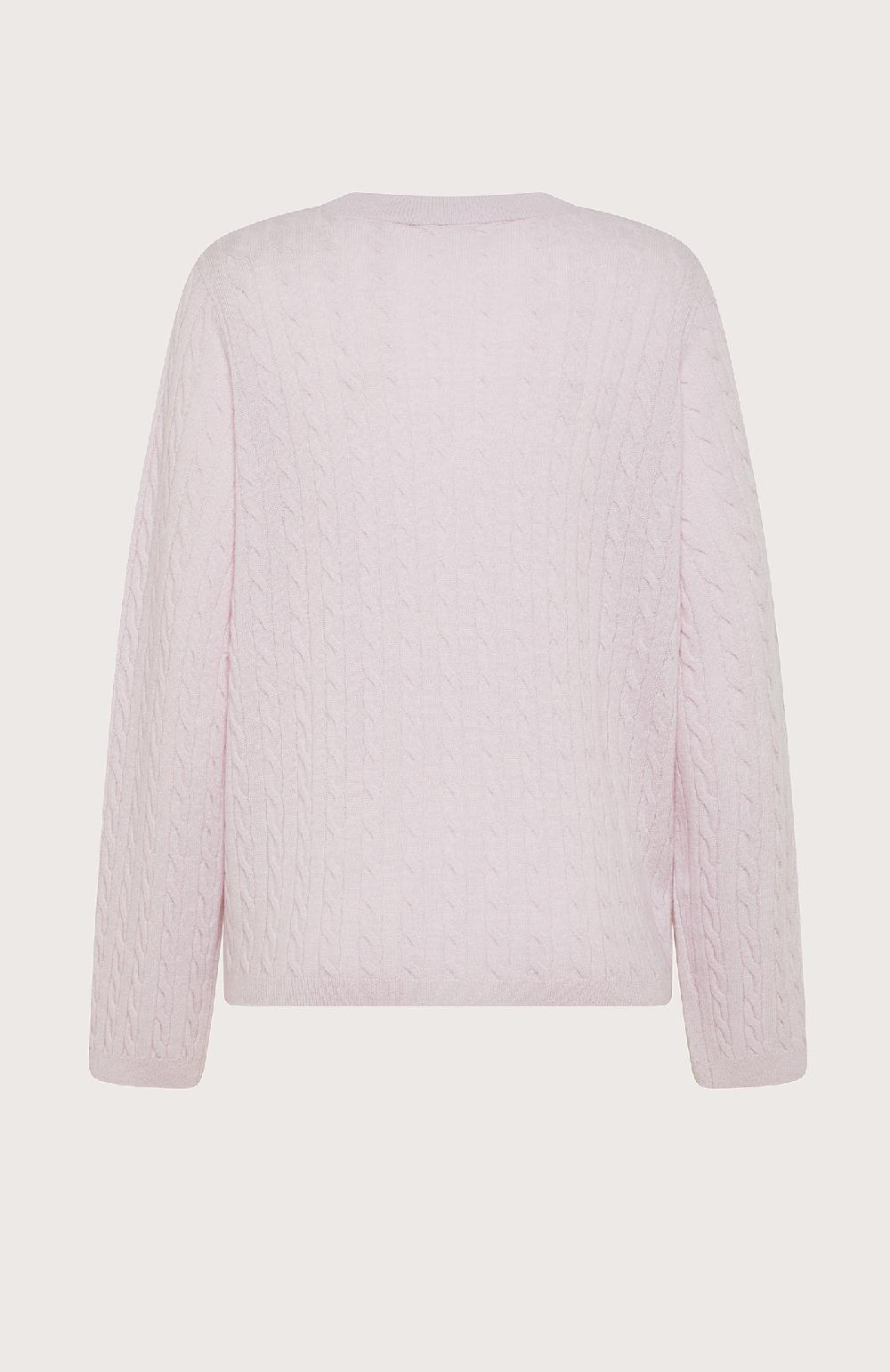 Seventy Maglione girocollo a trecce in 100% lana - Col. Rosa Vendita Economica