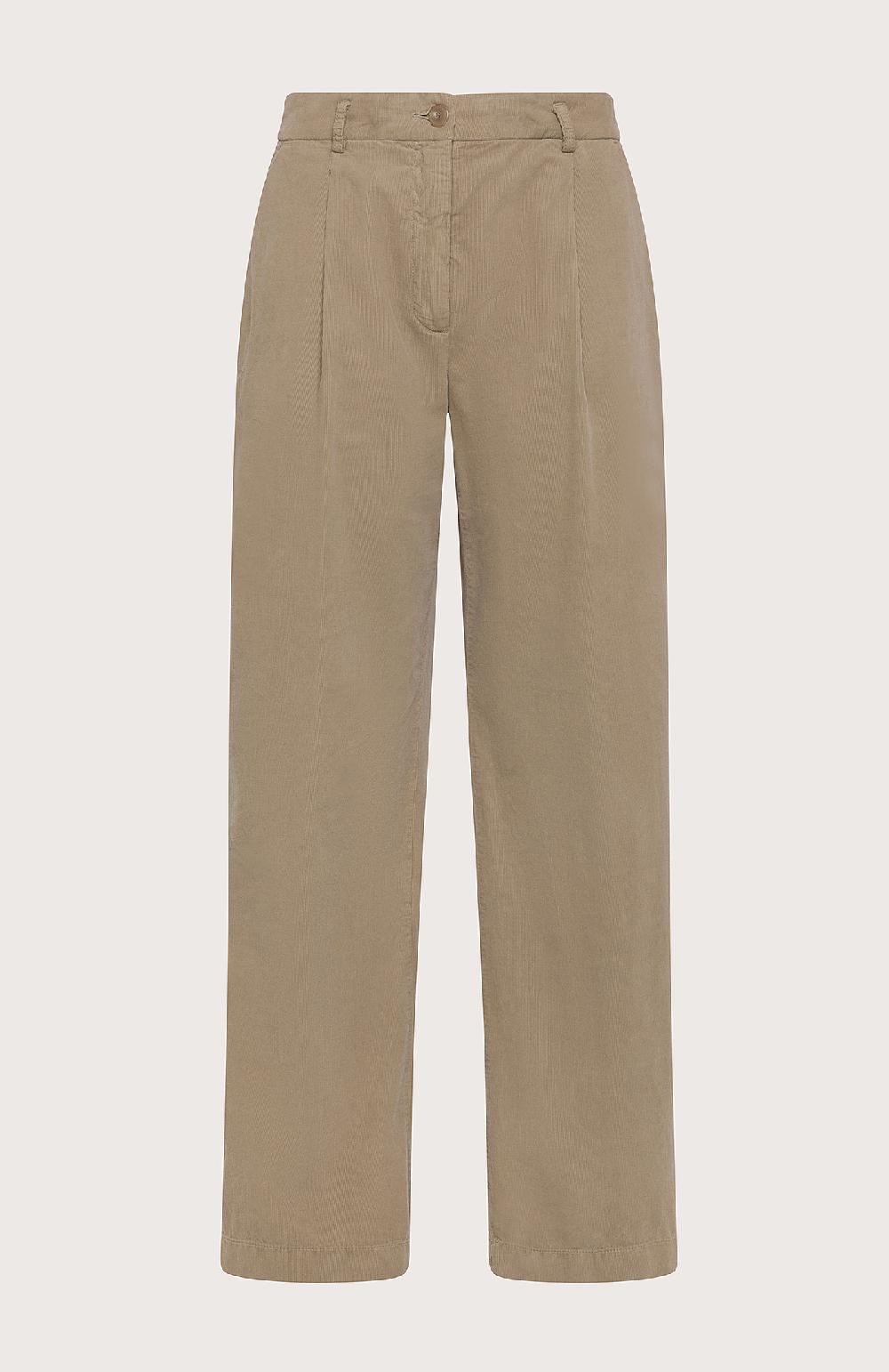 Seventy Pantalone a vita alta in velluto - Col. Neutro