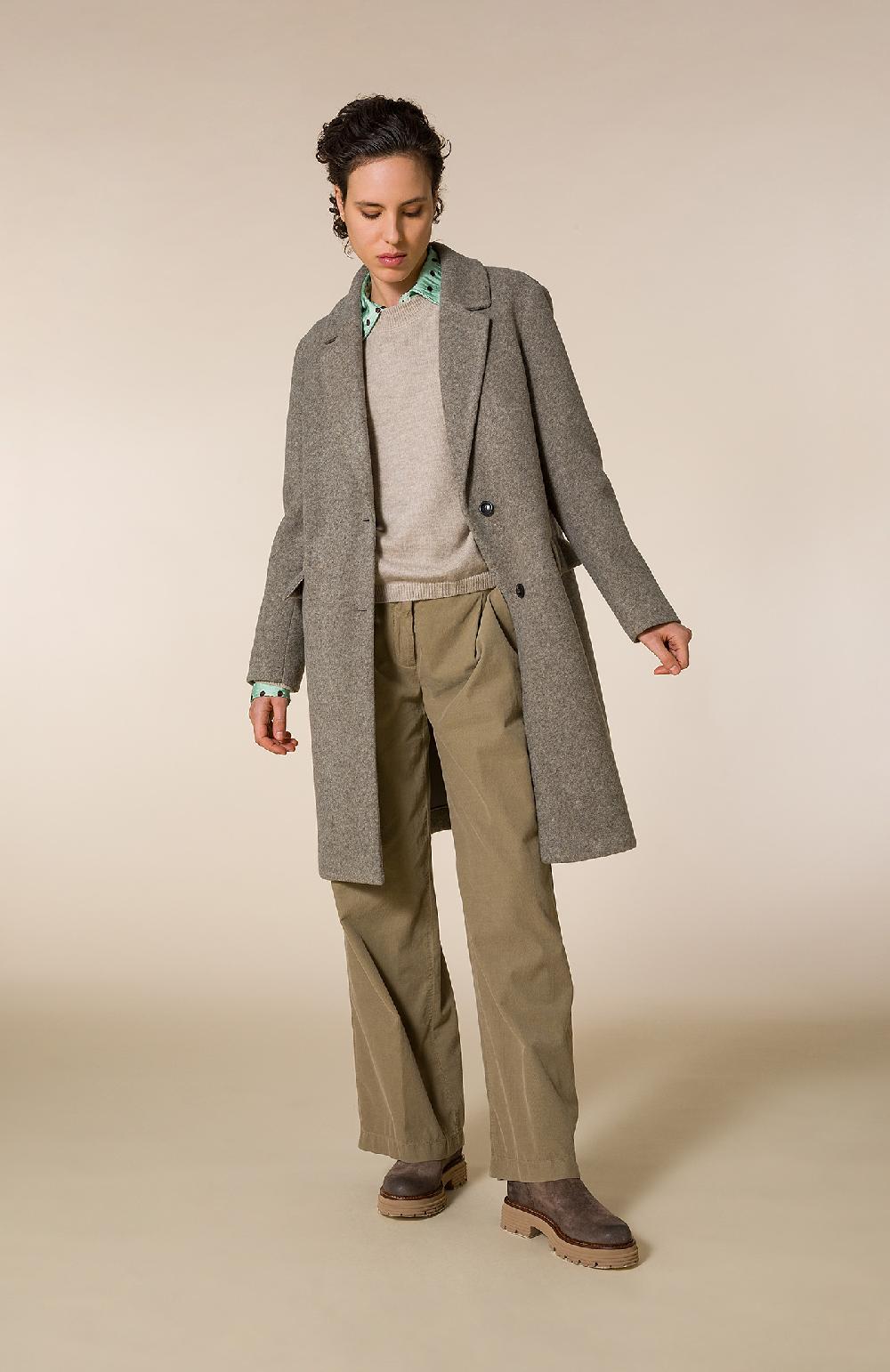 Seventy Pantalone a vita alta in velluto - Col. Neutro Saldi Di Fabbrica