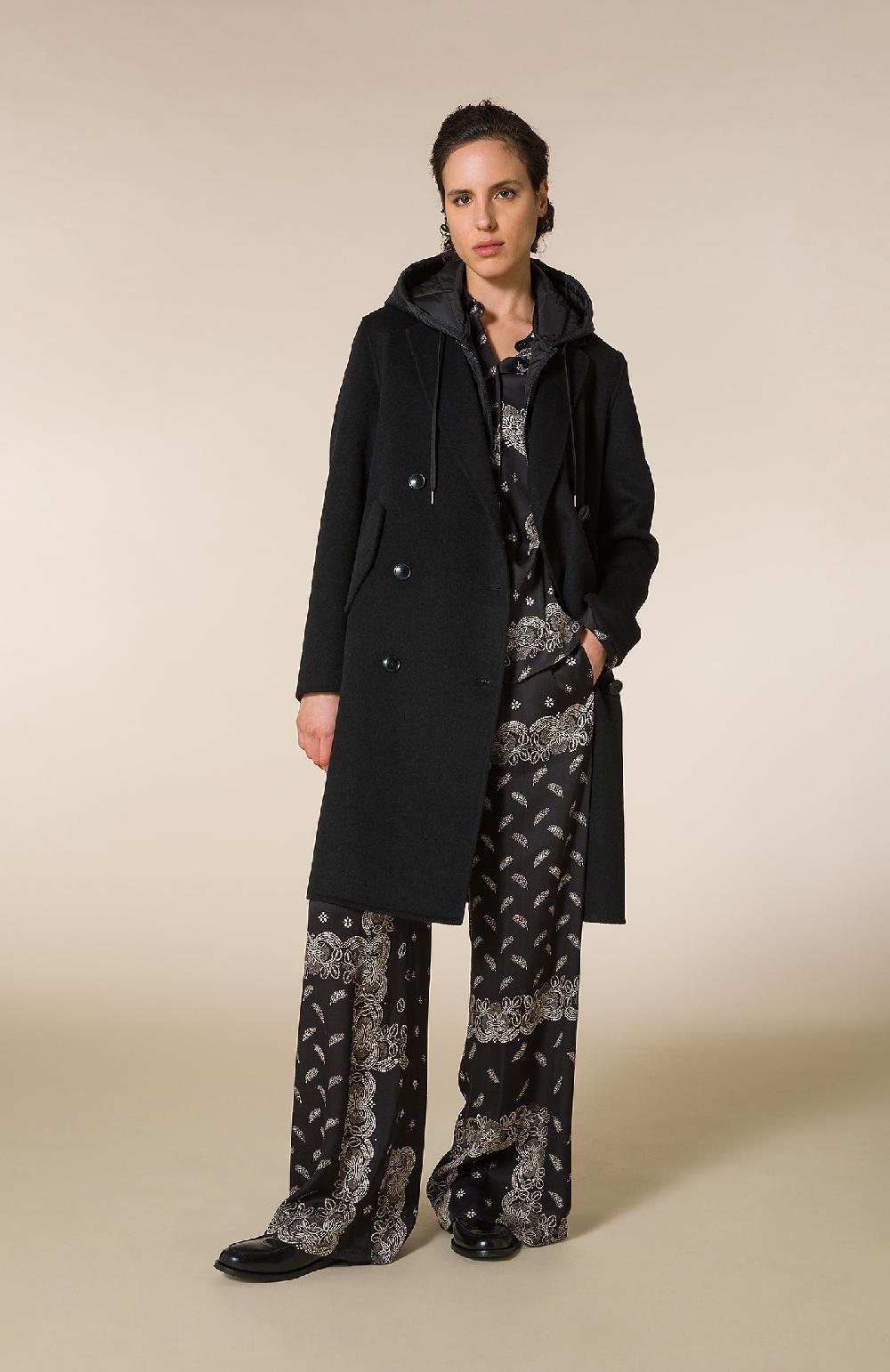 Seventy Cappotto doppiopetto in panno double con gilet staccabile - Col. Nero Vendite Flash