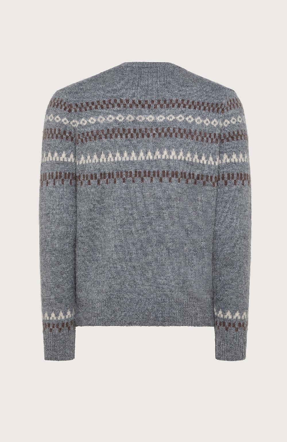 Seventy Maglione girocollo in jacquard misto lana - Col. Grigio Nuovo