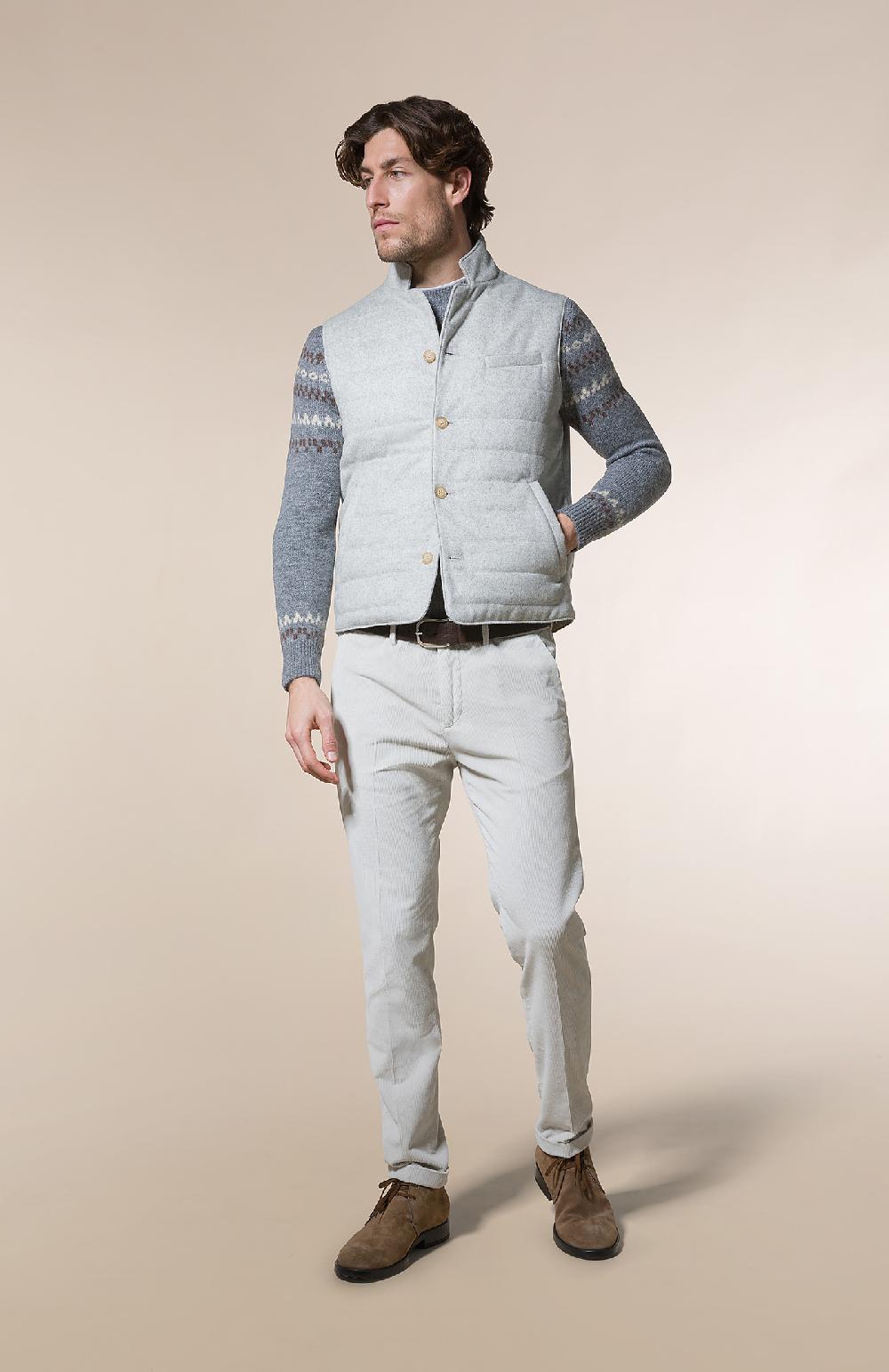 Seventy Maglione girocollo in jacquard misto lana - Col. Grigio Nuovo