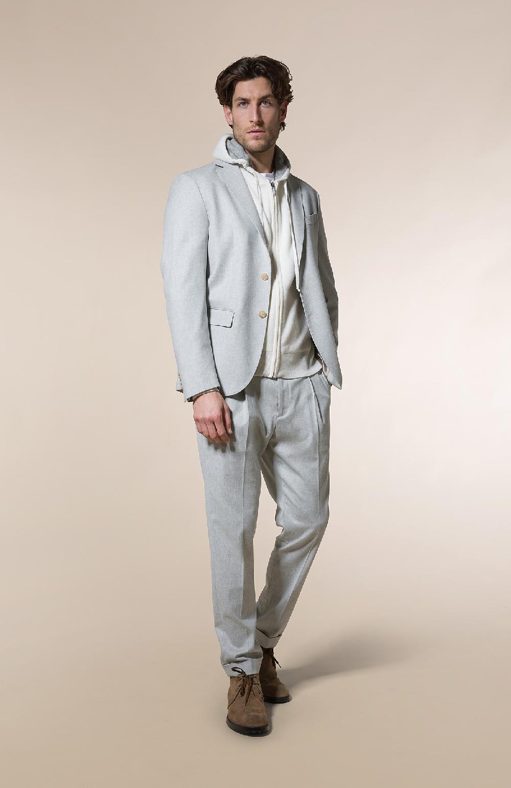 Seventy Giacca monopetto in flanella cardata monostretch - Col. Grigio Vendita