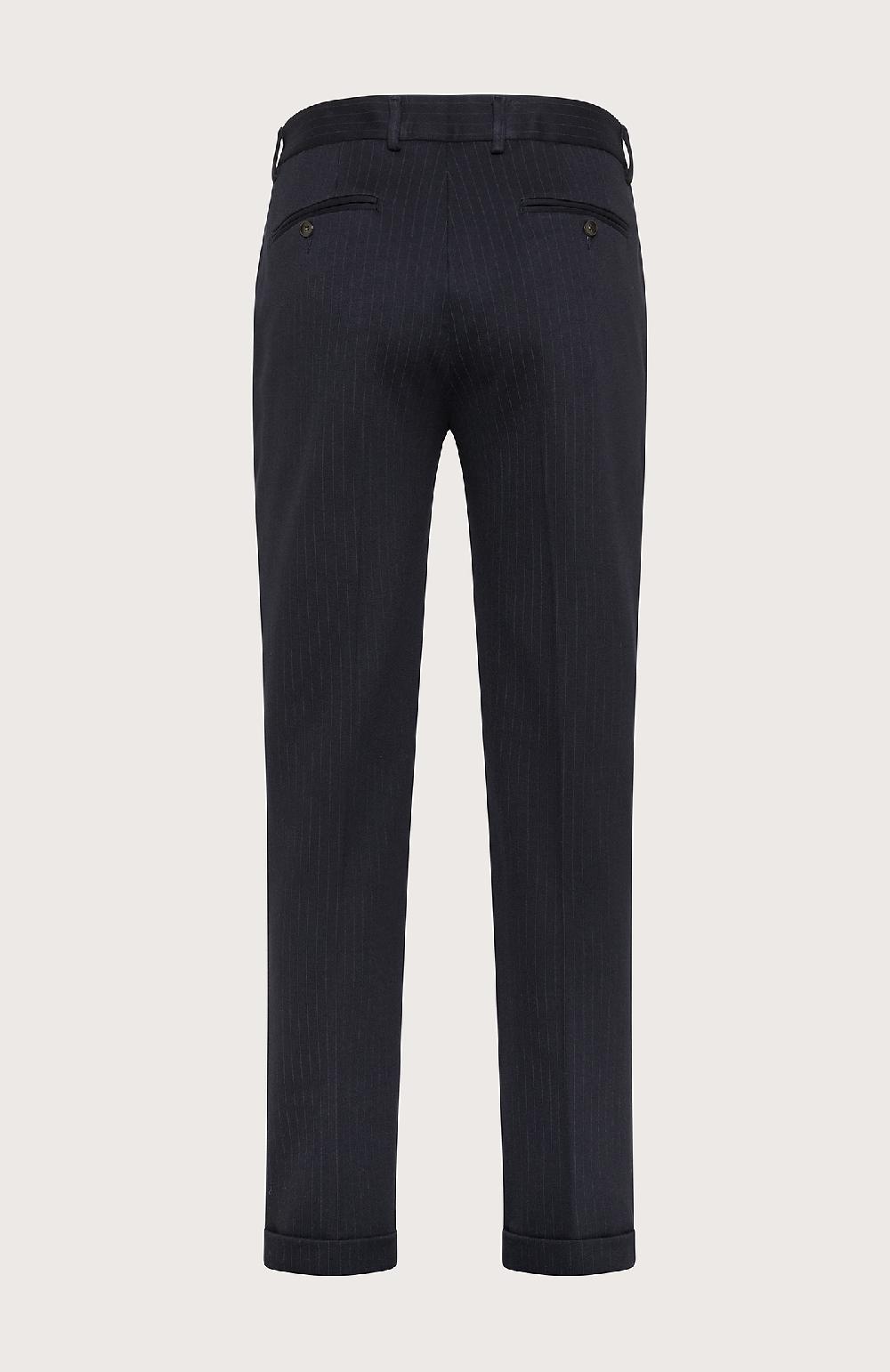 Seventy Pantalone con coulisse in punto stoffa gessato - Col. Blu Consegna Veloce