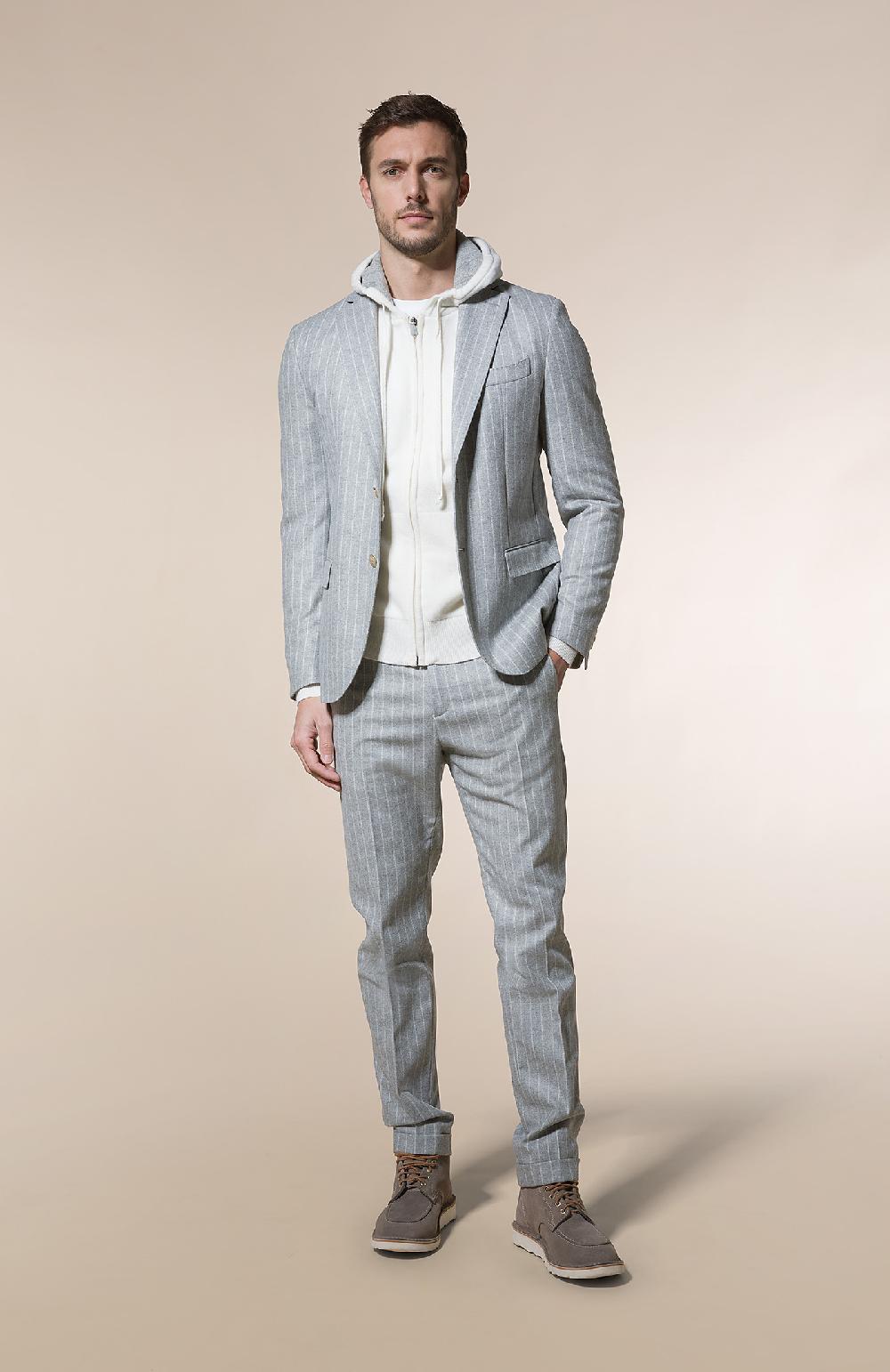 Seventy Pantalone chino in gessato cardato misto lana - Col. Grigio Shopping Online