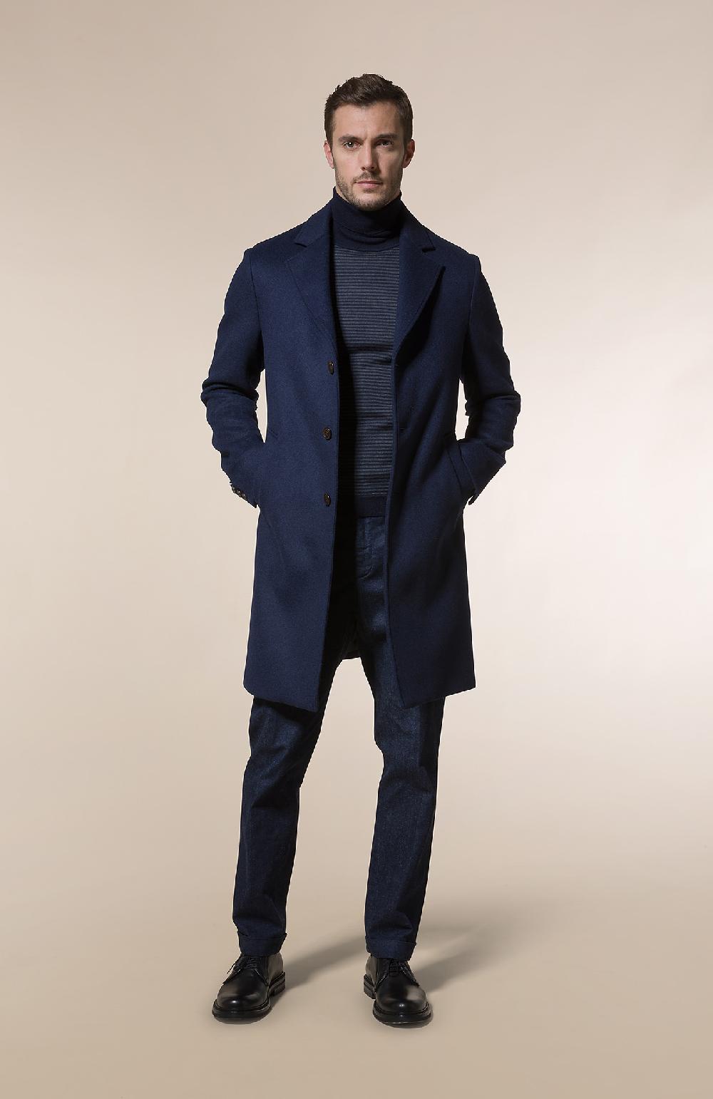 Seventy Dolcevita rasato con righe bicolore - Col. Blu In Vendita