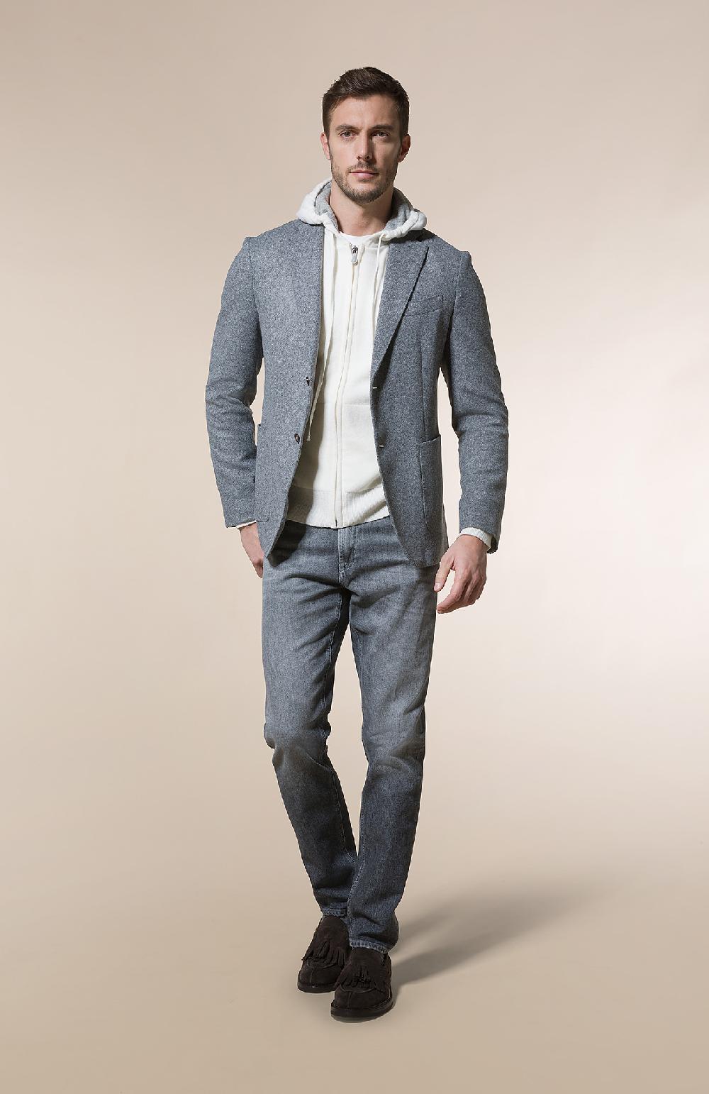 Seventy Giacca decostruita monopetto regualar fit in jersey melange misto lana - Col. Grigio Vendita Calda