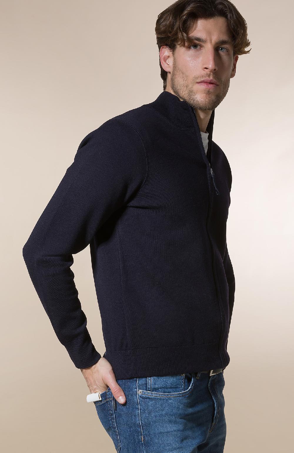 Seventy Maglioncino collo alto e zip frontale - Col. Blu Negozio