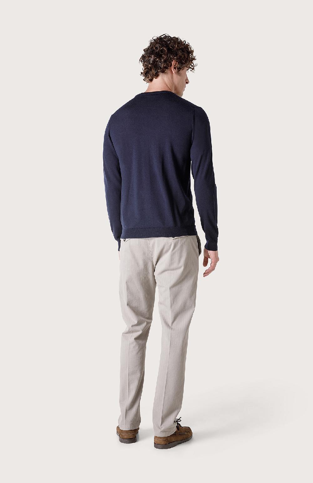 Seventy maglia girocollo in rasato - Col. Blu Offerta