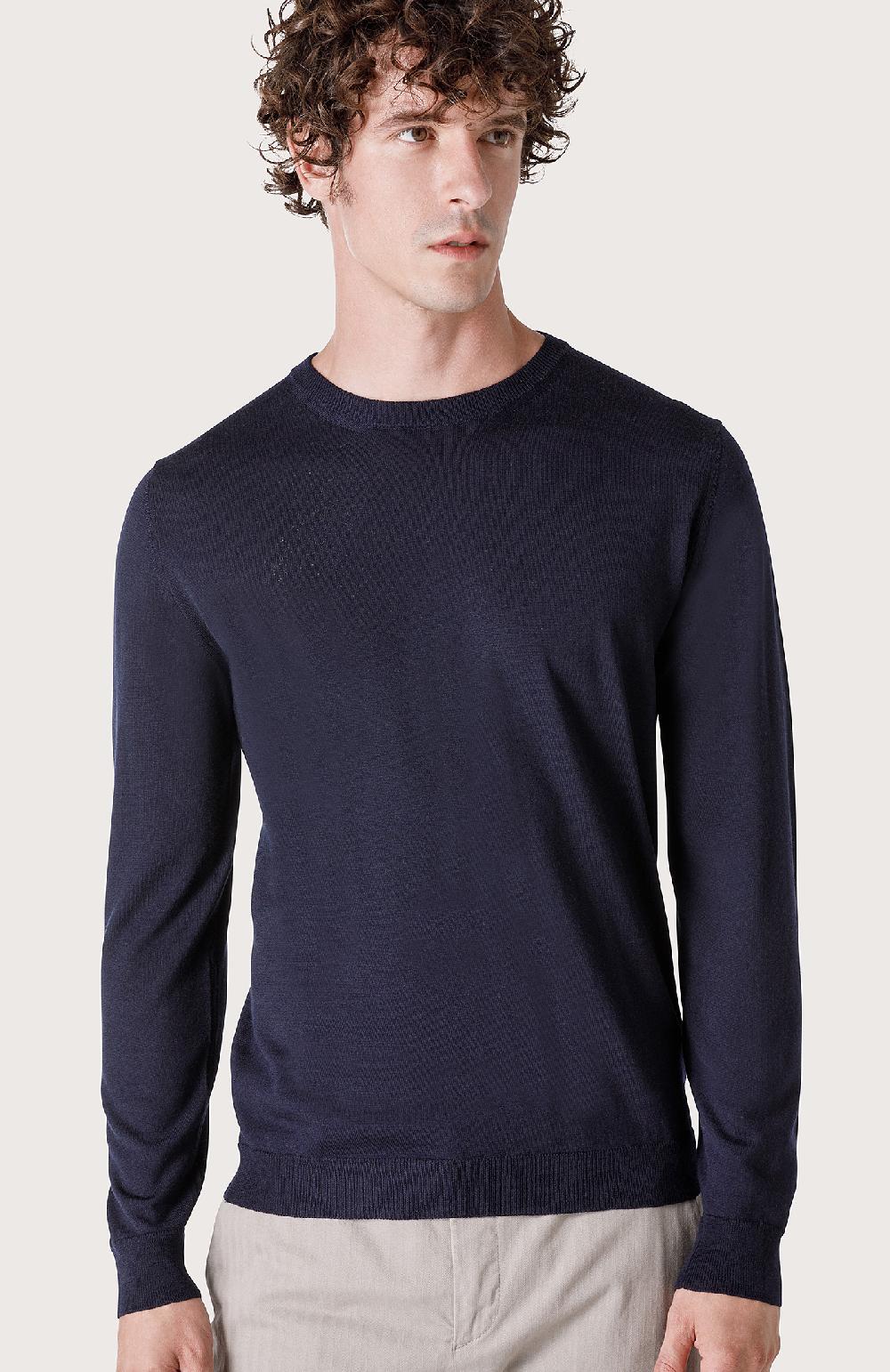 Seventy maglia girocollo in rasato - Col. Blu Offerta