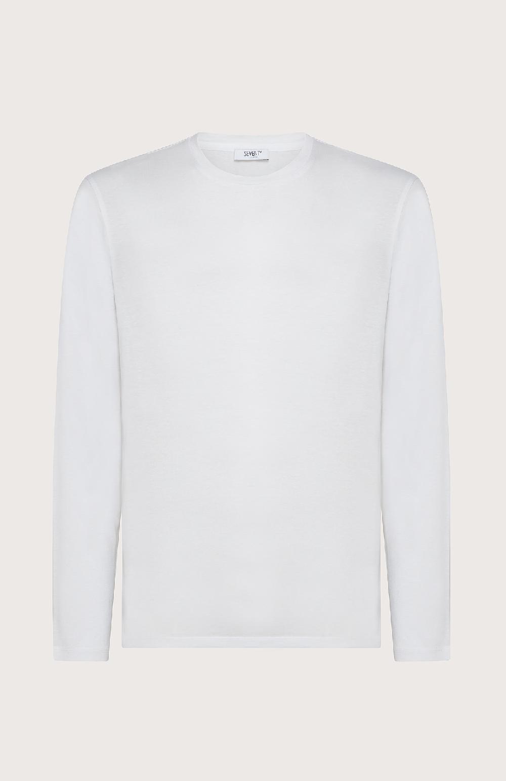 Seventy T-shirt girocollo in misto lana - Col. Bianco Nuova