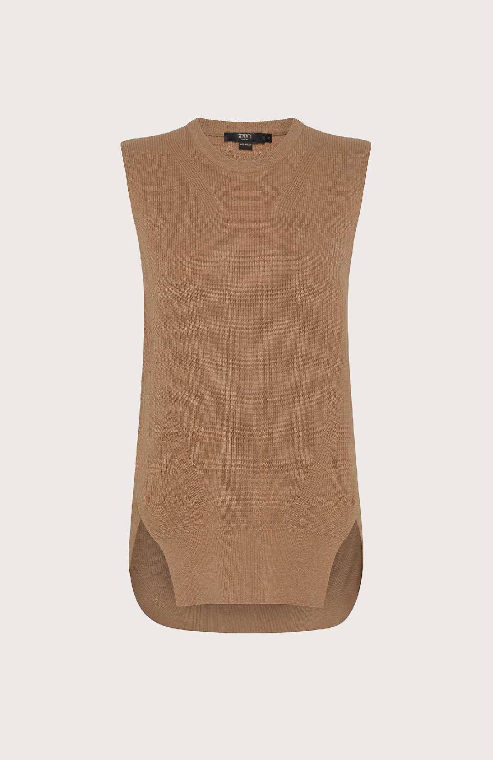 Seventy Maglia smanicata in misto cashmere - Col. Neutro Shopping Online