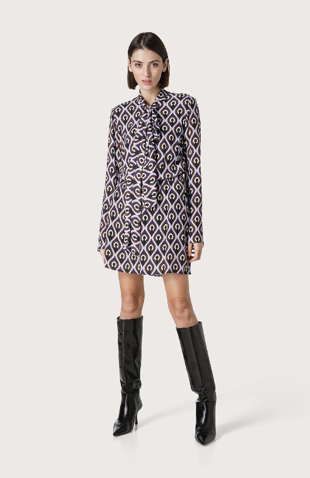 Seventy Mini abito con collo annodato - Col. Viola Online