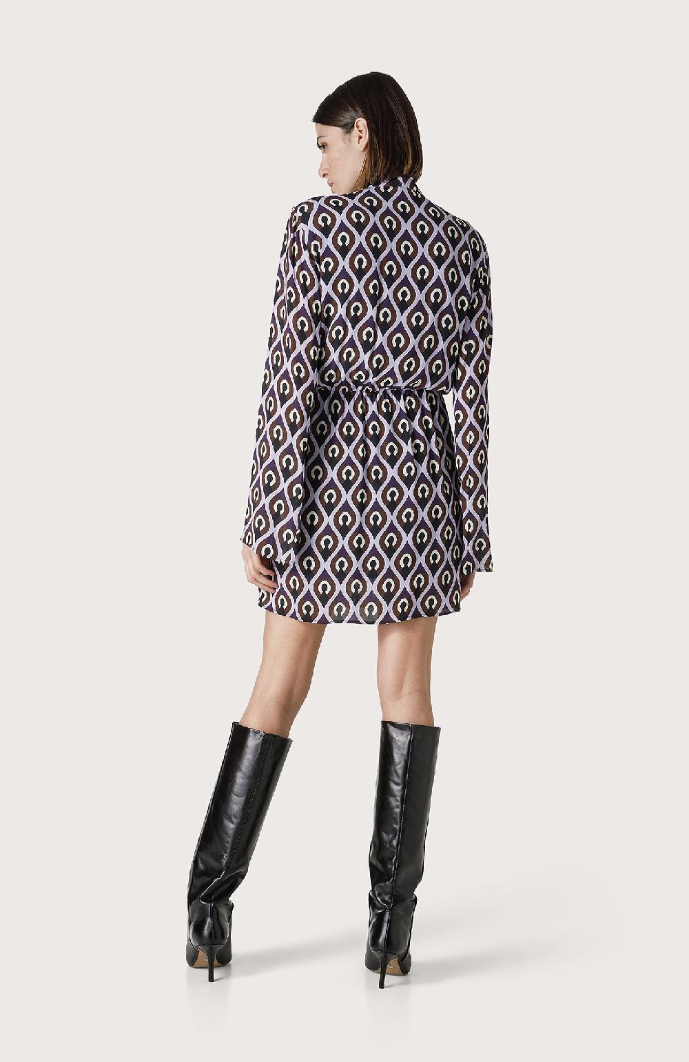 Seventy Mini abito con collo annodato - Col. Viola Online