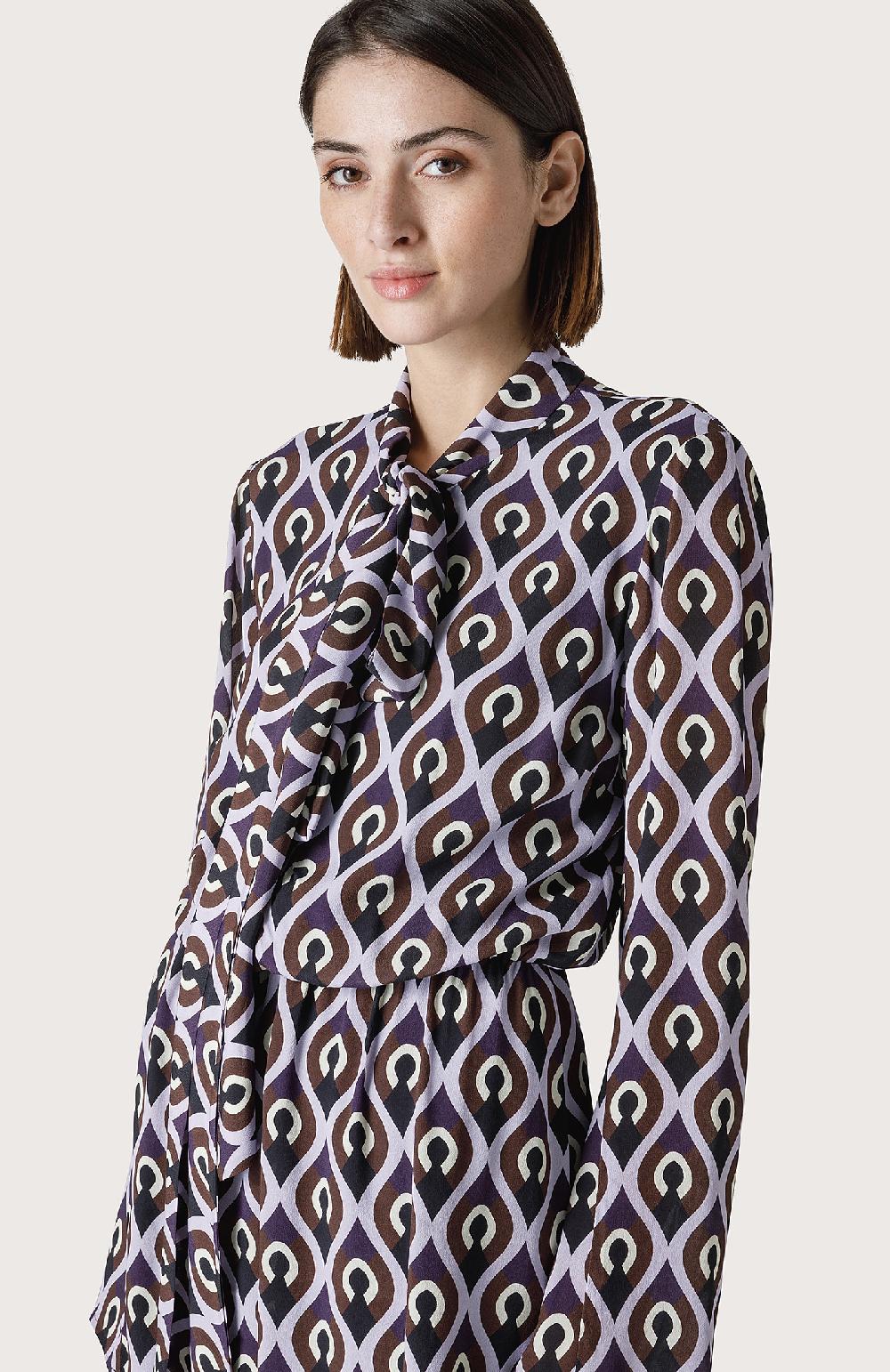 Seventy Mini abito con collo annodato - Col. Viola Online