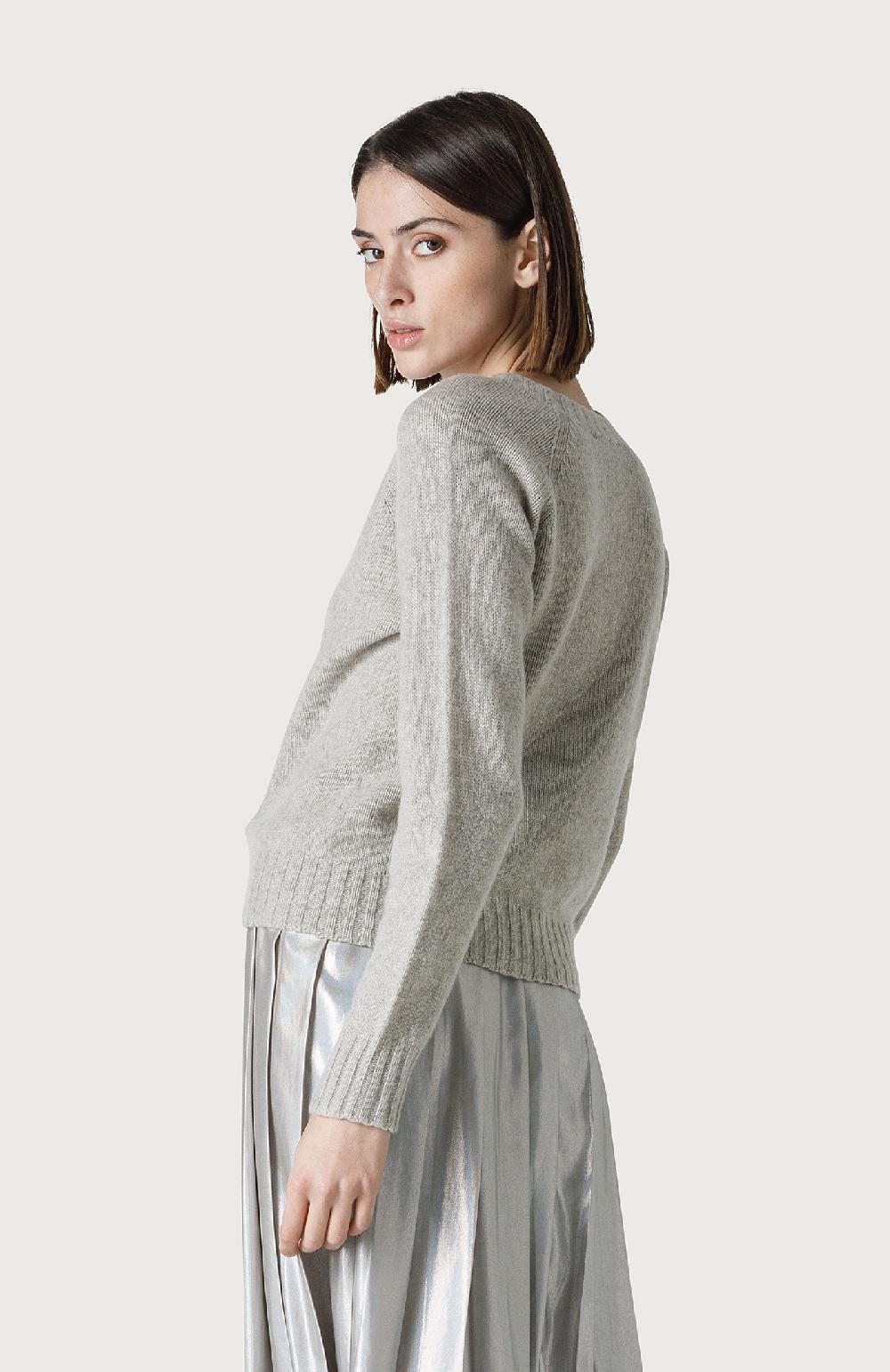 Seventy Maglia cashmere con scollo barchetta - Col. Grigio Vendita Calda