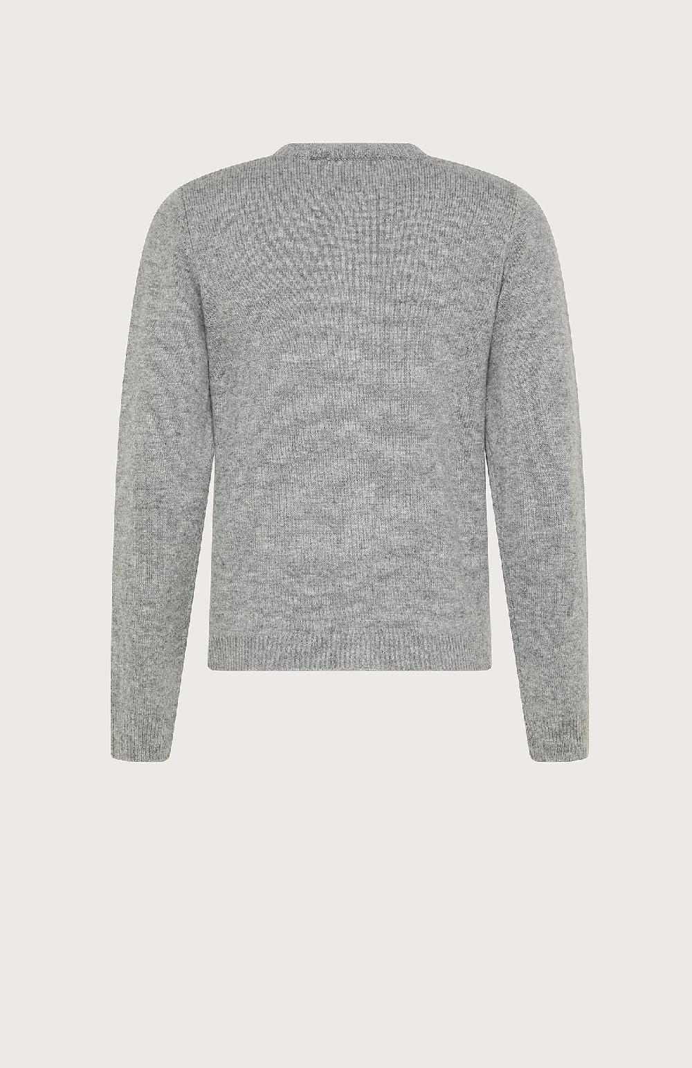Seventy Cardigan girocollo in lana cashmere - Col. Grigio Fino Al -60%