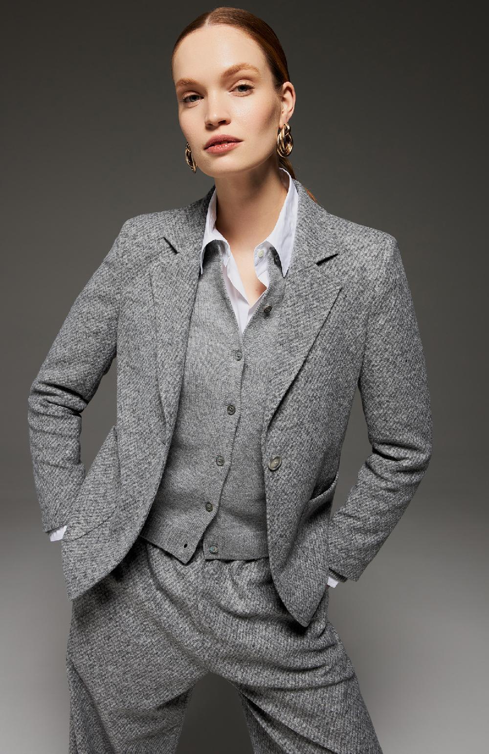 Seventy Cardigan girocollo in lana cashmere - Col. Grigio Fino Al -60%